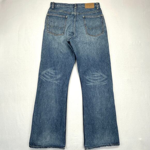 Vtg AEO Jambe Semi Evasee Jeans Mens 29/30 fits 30x30 Cotton Bootcut Distressed - Picture 2 of 7